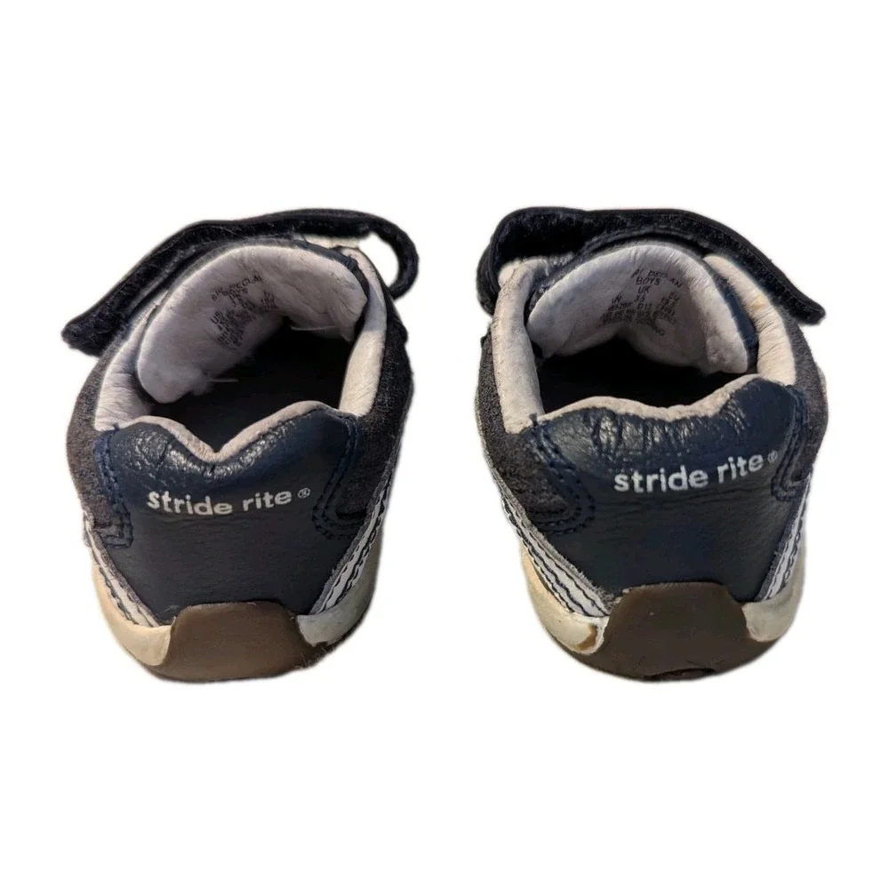 Stride Rite Toddler Boy's SRT Declan Soft Motion‎ Leather Sneaker Blue Size 4XW